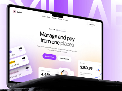 Oxillab. Header Exploration banking finance fintech fintech saas fintech website landing page saas web web design website