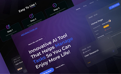 Website design for an AI SaaS startup - Task Management ai task management