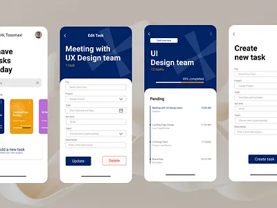 Task Management Mobile App Design app app design dailyui design designtip figma figma design interface design mobile design product design prototype task app ui ui design uiux uiux design ux ux design