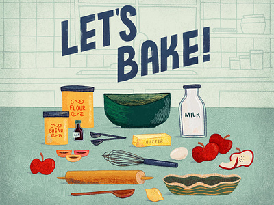 Editorial Illustration | Let's Bake digital illustration editorial illustration food illustration illustration