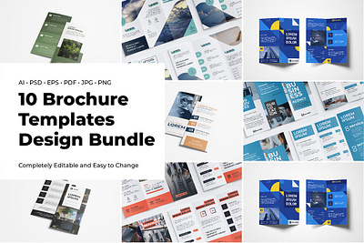 Brochure Template Bundle - 10 Flyer brochure bundle brochure design brochure template business brochure corporate brochure dl flyer dl flyer design dl flyer template flyer flyer bundle fold template tri fold trifold brochure trifold template