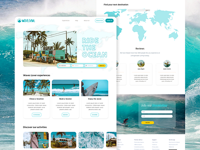 Wavesoul surf experience website ui