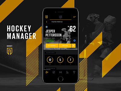 Rhoky - Hockey Manager dashboard design data visualization fantasy sports hockey mobile design product design sports sports manager ui design ux design web design