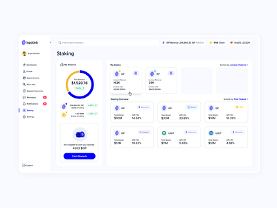 Ispolink - UX/UI - Staking Dashboard bitcoin blockchain crypto dashboard graphic design staking ui ui design ux ux design web3