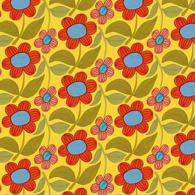 Blossom • Pattern branding colorfull design flower gouaches graphic design illustration organic painting pattern vegetal