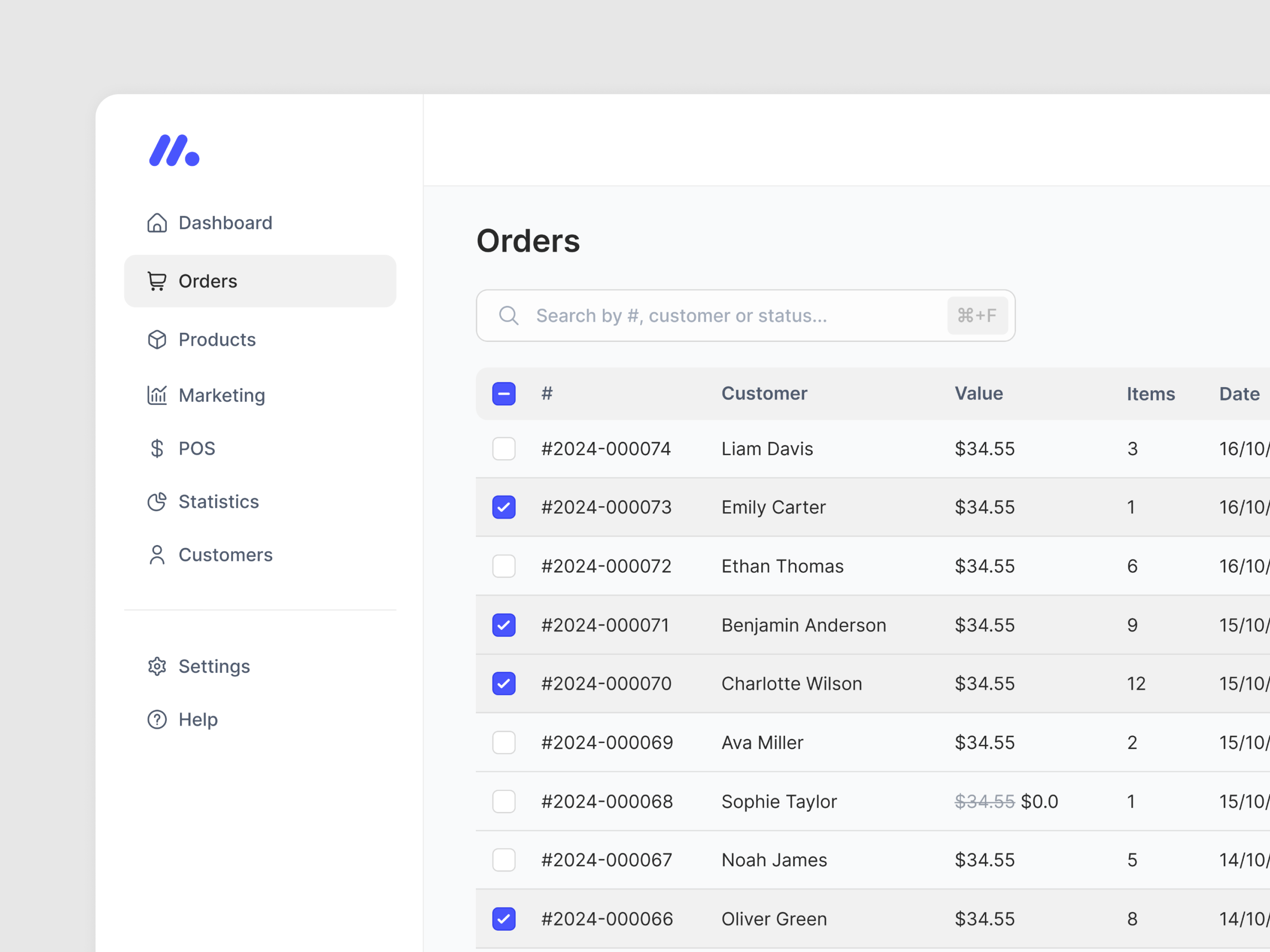 Select orders branding button check cms dailyui ecommerce graphic design icon order orders saas select status uidesigner webdesign