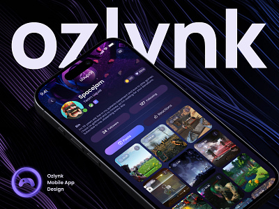 Ozlynk - UI/UX Design for games streaming Mobile App dark dark theme game game app gaming mobile app platform stream streaming ui ux web design