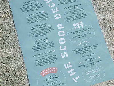 The Scoop Deck Menu branding graphic design