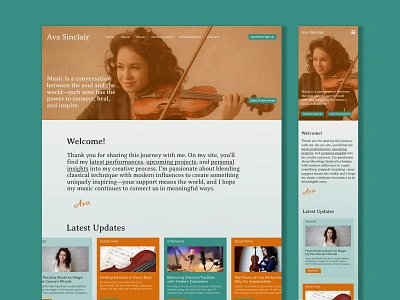 Violinist Website - Ava Sinclair design web design