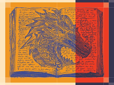 Smaug in Bilbo's Journal art artwork digital dragon drawing eink environment fantasy fire hobbit illustration journal lord of the rings mythical notes series smaug smoke texture tolkien