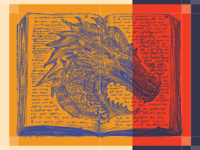 Smaug in Bilbo's Journal art artwork digital dragon drawing eink environment fantasy fire hobbit illustration journal lord of the rings mythical notes series smaug smoke texture tolkien