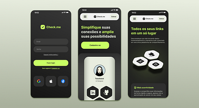 Check.me design illustration mobile typography ui