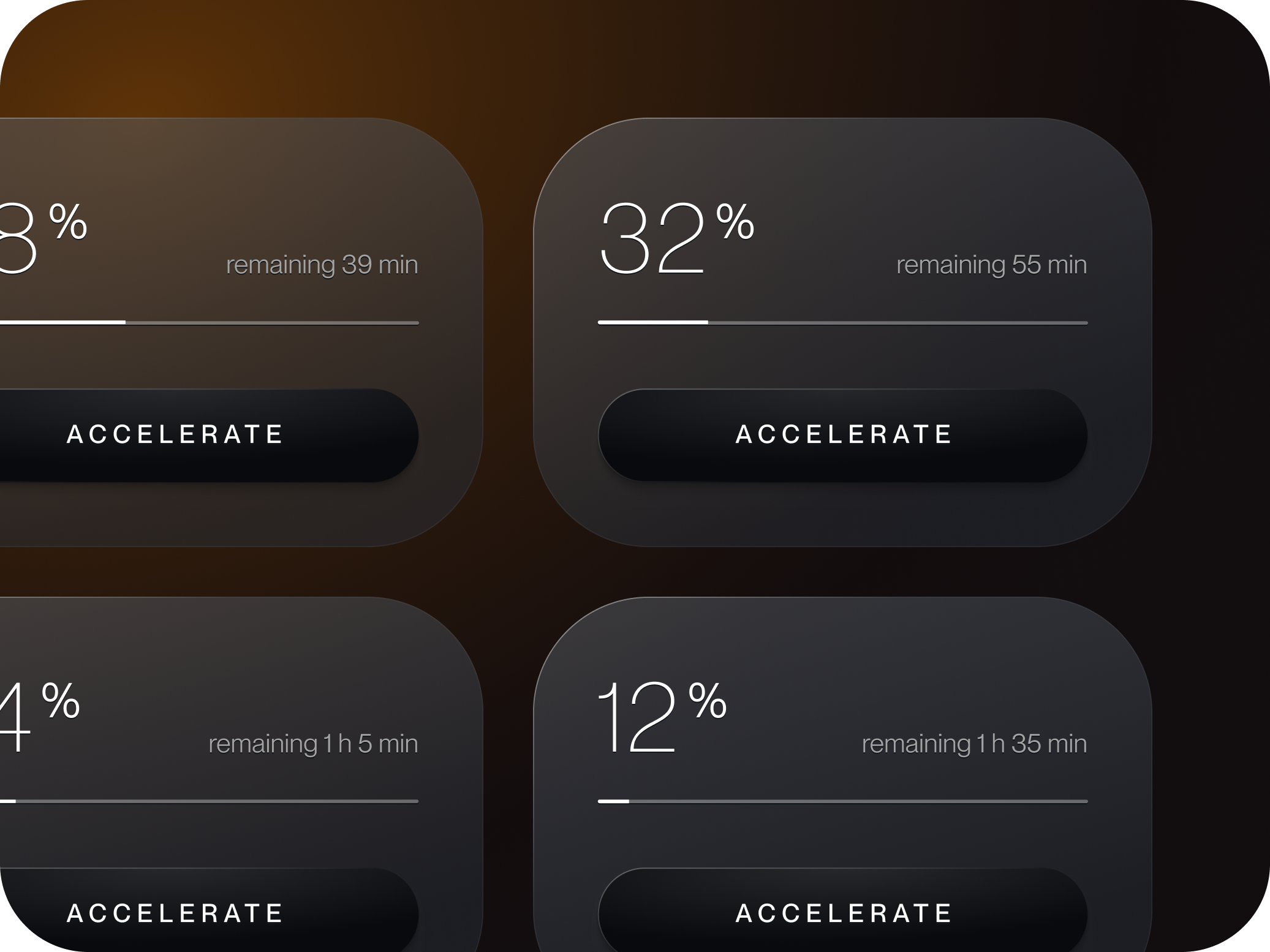 Upload/Download Component bar button card color component dark design digital figma light mode percent progress shadow skeuomorphism skip style