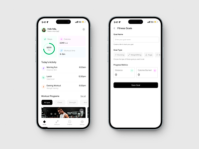 Fitness goal - Mobile App app calories crypto design finance fintech fitness fitness app goals app health app icons illustration mobile app steps ui ui design ux workout