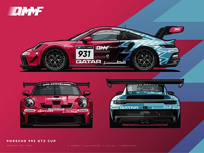 Porsche 992 GT3 Cup art automotive bucket car cars clean design flat illustration porsche racing slick vector