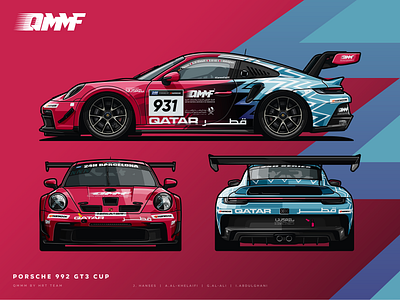 Porsche 992 GT3 Cup art automotive bucket car cars clean design flat illustration porsche racing slick vector