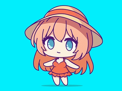 A cute chibi girl animation anime cartoon character chibi design girl graphic design icon illustration logo mascot