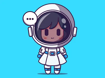 Cute Astronaut Girl Cartoon Vector Icon Illustration. animation astronaut cartoon character design girl graphic design icon illustration logo motion graphics
