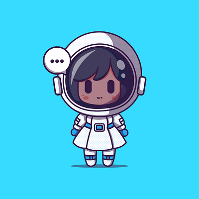 Cute Astronaut Girl Cartoon Vector Icon Illustration. animation astronaut cartoon character design girl graphic design icon illustration logo motion graphics