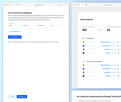 Onboarding with invitation workflow UI! onboarding product design saas