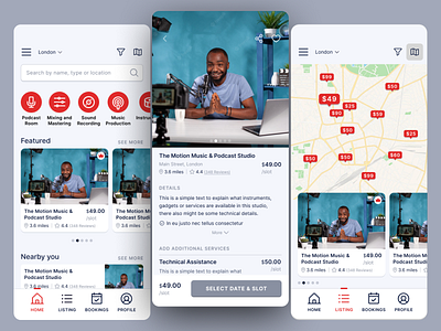 Studio Booking App for Content Creators and Photographers ashok luhar booking flow casestudy clean dark mode figma mauxui mobile app ui prototyping studio booking studio booking mobile app ui ui design ux design wireframing