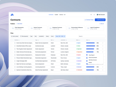 Document Page List UI add file contracts list document list document page file ui product design table ui ui design ui page ux design