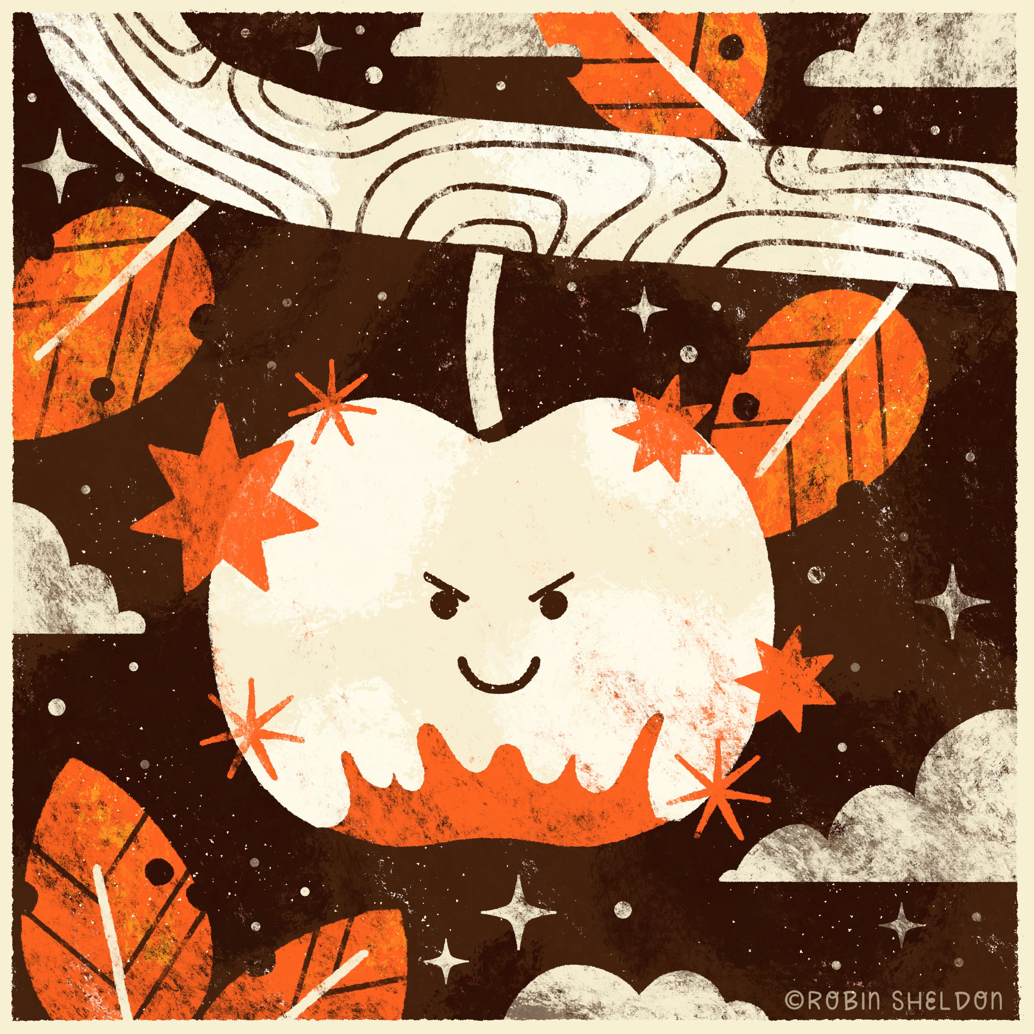 Day 12 Frights + Sweets ✨ apple autumn bad apple cute design digital digital illustration drawtober fall halloween halloween24 happy halloween illustration robin sheldon