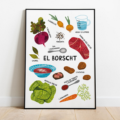 Illustration of "Borscht" design digital digital illustration illustration lettering procreate