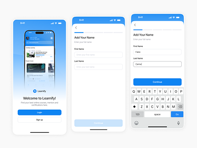 Learnify Sign Up - Course Mobile Applications android applications design design exploration design projects dribbble dribbble post graphic design illustration ios applications learning logo mobile mobile applications typography ui ui design ui ux design uiux work