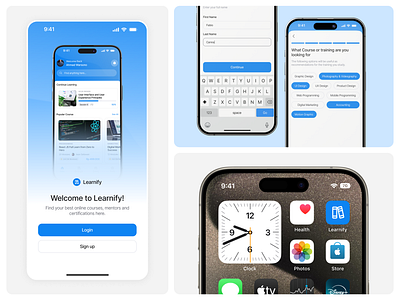 Learnify Sign Up - Course Mobile Applications android applications design design exploration design projects dribbble dribbble post graphic design illustration ios applications learning logo mobile mobile applications typography ui ui design ui ux design uiux work