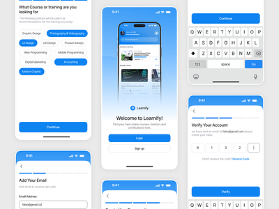 Learnify Sign Up - Course Mobile Applications android applications design design exploration design projects dribbble dribbble post graphic design illustration ios applications learning logo mobile mobile applications typography ui ui design ui ux design uiux work