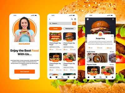 Food Order App Design animation branding motion graphics ui