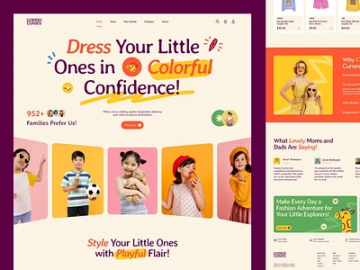 Crayon Curves : Kids Clothing Brand - Landing Page Website animation branding clothing colorful cute design agency fashion homepage illustration kids fashion landingpage motion graphics ui ui ux ux visual branding web design website website animation website design