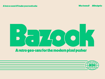 Bazook: A Retro Geo-Sans Font 70s 80s 80s font bold bold font chunky chunky font design font font design geometric font graphic design illustration retro sans serif font type type design typography vector