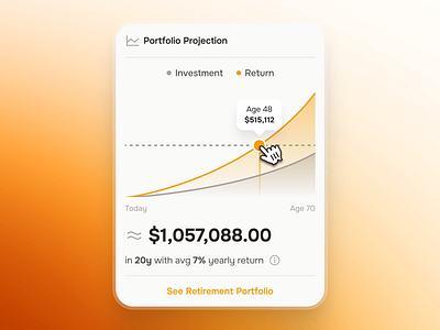 midasmind: AI Investing Roboadvisor App - Portfolio Projection chart ui clean figma ui kit finance app finance assistant app finance companion app finance ui kit gradient investing ui kit minimal modern orange portfolio projection portfolio projection ui portfolio ui robo advisor app robo advisor ui roboadvisor app simple yellow