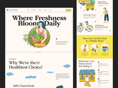 Greens & Grains - Farm Marketplace agricultural agriculturetech botanica design inspiration ecommerce farm farm market farmlife food food industry fresh go green healthyeating landing page marketplace sustainable sustainabledesign web design website website design