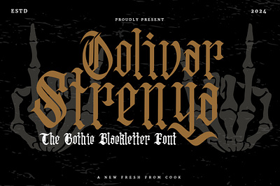 Oolivar Strenya – Gothic Blackletter Font blackletter classic dark decorative display english fashion font gothic halloween horror new old trend typeface unique vintage