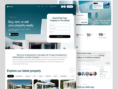 Real Estate Website Design Concept apartment booking hotel booking landing page landingpage minimal design platform design product design real estate real estate booking real estate website real estate website design realestate trendy ui ux villa web design website