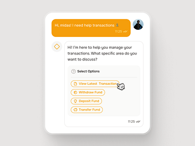 midasmind: AI Investing Roboadvisor App - Options Selection UIUX button ui chat bubble chat ui chatbot ui clean finance app finance asisstant app finance chatbot app finance companion app finance ui kit investing app investing ui kit investment app minimal options ui orange robo advisor app roboadvisor app roboadvisor ui yellow