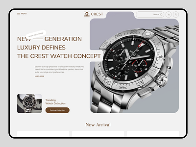 CREST - Luxury Watch E-commerce Website ecommerce landing page luxury modern ui watch watch website web website