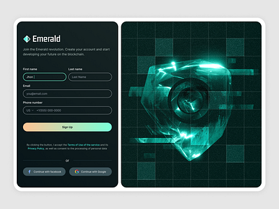 Emerald Sign Up Form dailyui ui