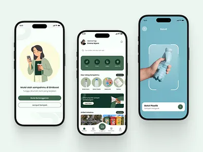 BinBoost - Waste Management App ai app design graphic design indonesia management scan ai ui ui app waste yogyakarta