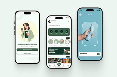 BinBoost - Waste Management App ai app design graphic design indonesia management scan ai ui ui app waste yogyakarta