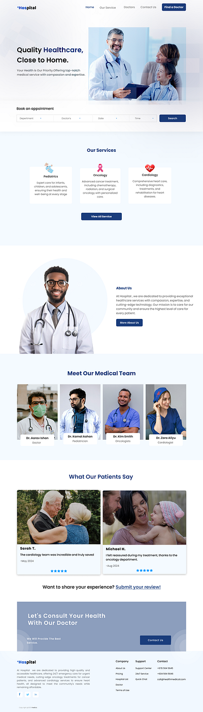 Medical Landing Page healthcaredesign hospiatlweb ui user experience ux ux design webdesign