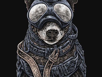 K-9 Police dog Named Dexter dog graphic design graphic tshirt illustration print t shirt design