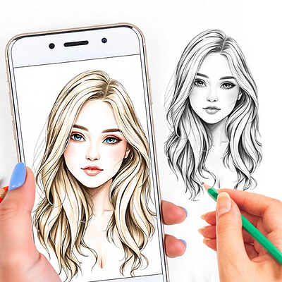 AR Drawing: Sketch APP Icon 3d adobe photoshop figma graphic design logo ui