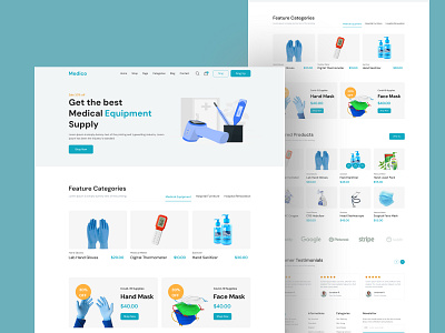 Medical Equipment Landing Page landing page landing page design medical medical equipment landing page meical equipment ui ui design