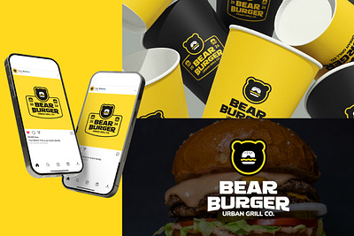 Bear Burger Logo app baverage brand branding cafe design food graphic design illustration logo minimalist restaurant shop