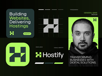 Hostify - Technology - Website - Hosting Brand Logo & Branding brand guidelines brand identity brand logo branding company logo identity logo logo branding logo designer logo designs minimal logo modern logo tech logo technology logo visual identity website hosting