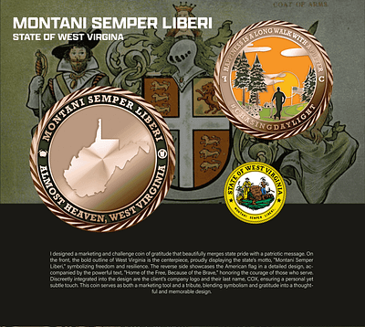 MONTANI SEMPER LIBERI STATE OF WEST VIRGINA 3d animation branding coin crypto design graphic design illustration logo ui